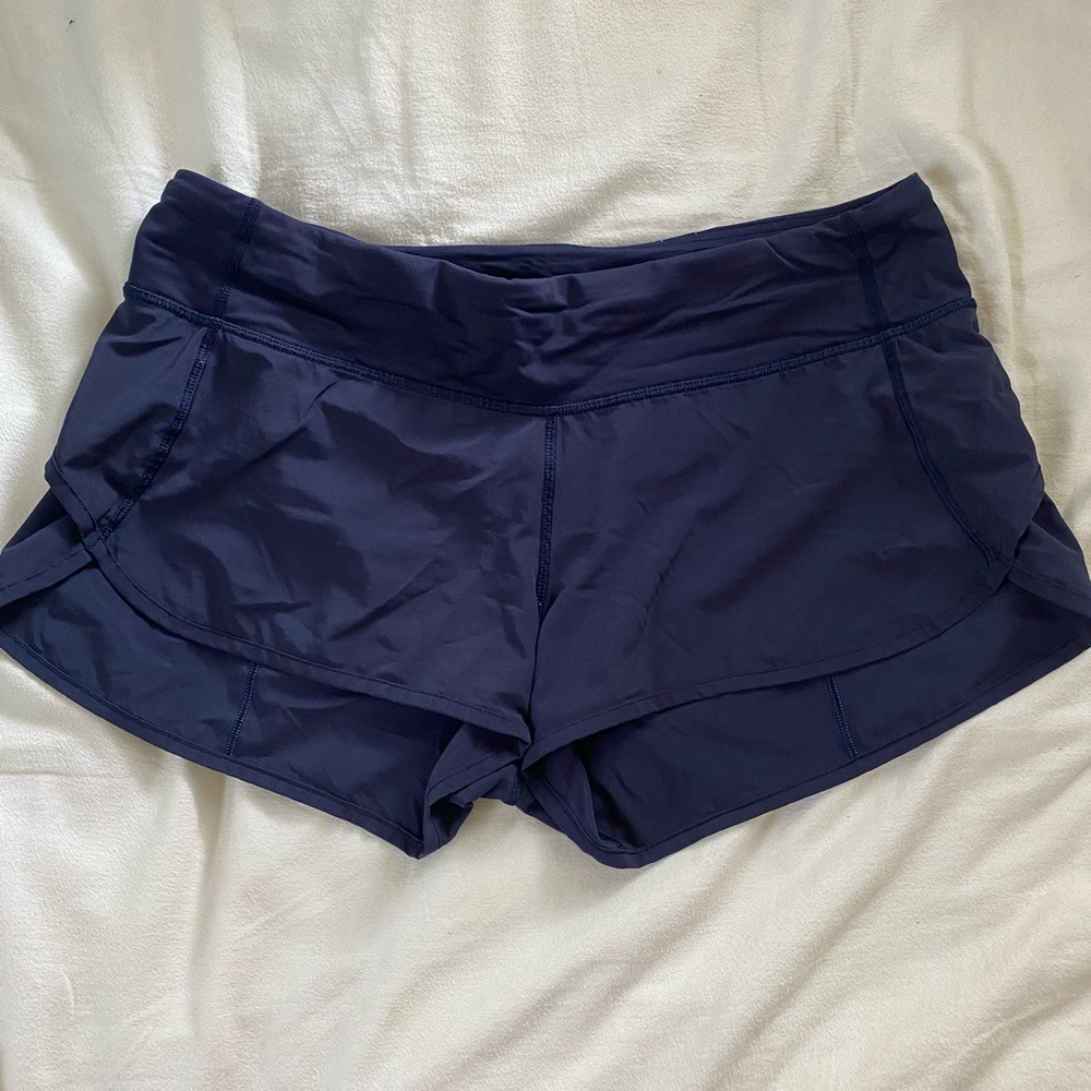 Navy Lululemon Speed Up Shorts